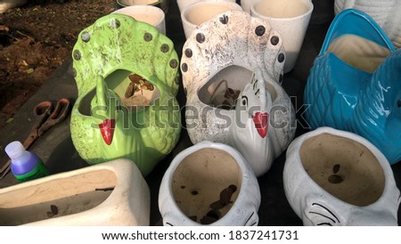 scenic view clay pots for plantation