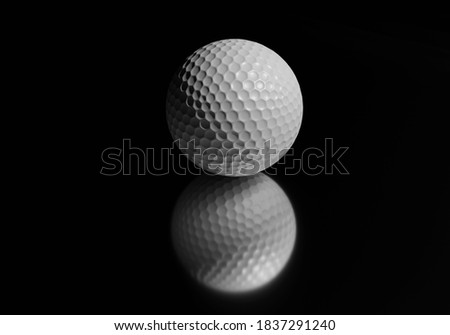 3d rendering Golf ball on black background