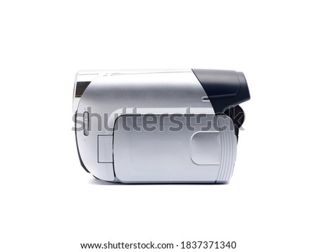 Digital video camcorder isolated on white background.