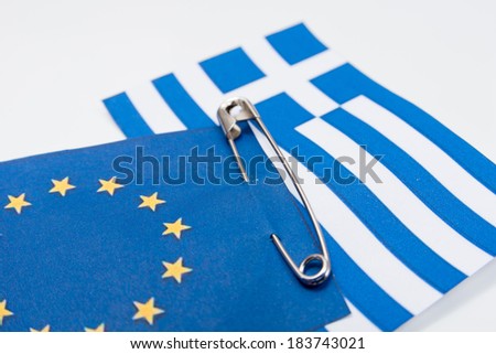 European flags, fixed with baby pins Royalty-Free Stock Photo #183743021