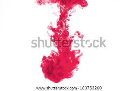 abstract formed by red color dissolving in water