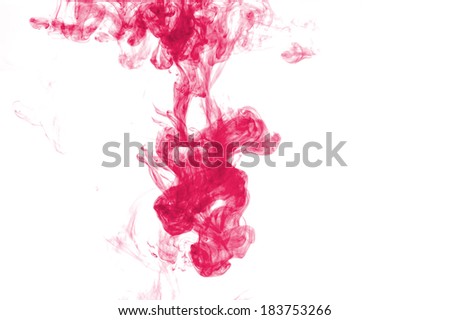 abstract formed by red color dissolving in water