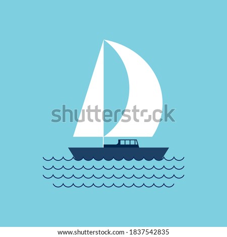 Sailboat sign. Simplicity vector graphic illustration.