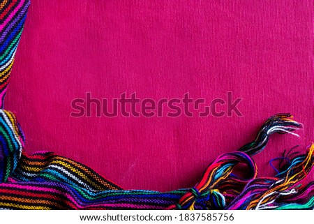 colorful mexican reboso background copy space Royalty-Free Stock Photo #1837585756