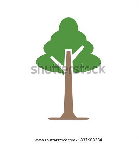 Tree Flat Icon Color Design Vector Template Illustration