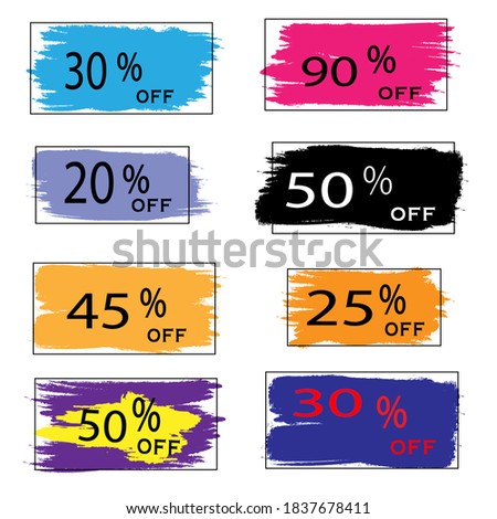 Set of abstract texture blot, spot and stroke from marker and brush for sale advertising and banner. Set of vector hand drawn illustration isolated on white background.