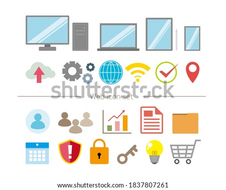 Vector illustration of internet / personal computer. Icon set
