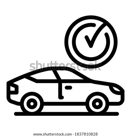Done car icon. Outline done car vector icon for web design isolated on white background