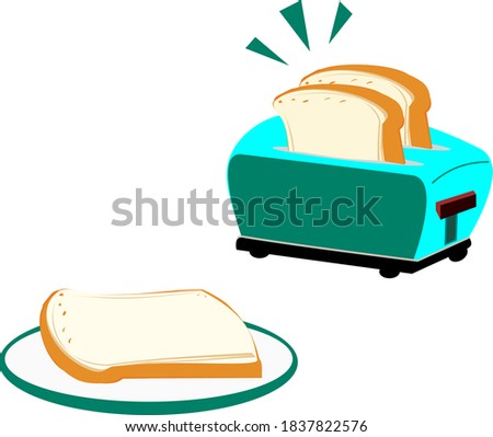 Bread, on the toaster, breakfast Types of snacks, desserts,
