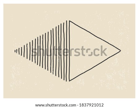 Trendy abstract creative minimalist artistic hand drawn composition ideal for wall decoration, as poster or brochure design, vector illustration