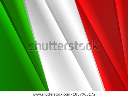 Flag of Italy. Italian flag vector background with green, white and red colors