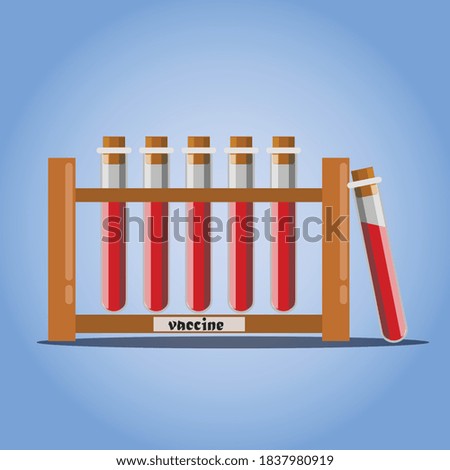 Vaccine for coronavirus covid-19. test tube vaccine. vector illustration