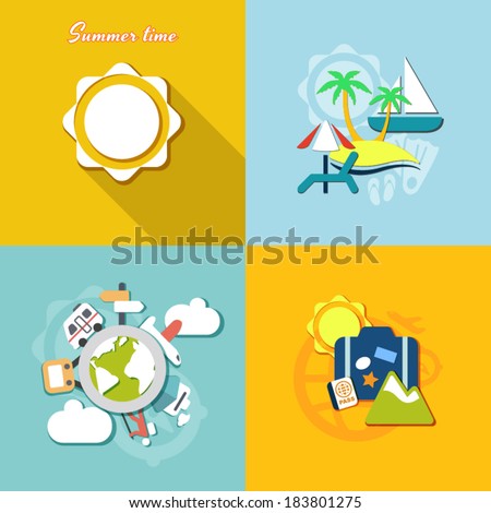 colorful icons travel. backgrounds for business, travel and vacations
