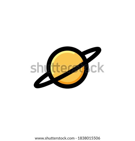 Saturn Icon Filled Outline Science Illustration Logo Vector

