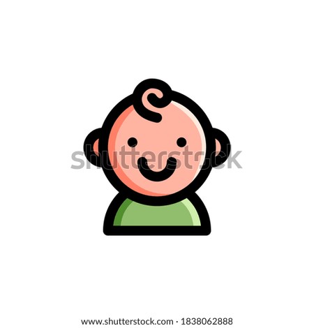 Children Avatar Icon Filled Outline People Illustration Logo Vector

