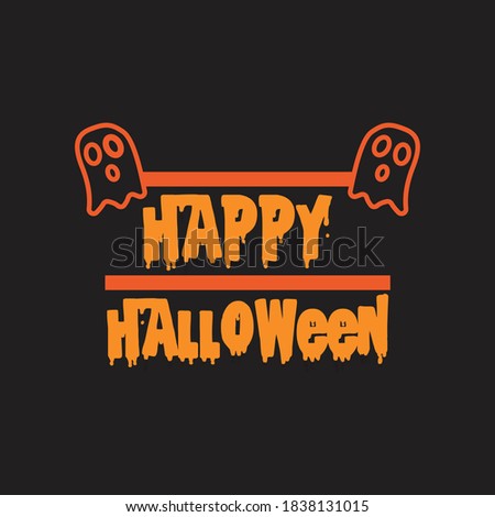 Happy Halloween, halloween related typography can be used for invitational card isolated on white background EPS Vector