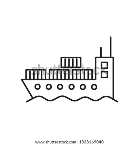 cargo ship icon element of logistics icon for mobile concept and web apps. Thin line cargo ship icon can be used for web and mobile. Premium icon on white background
