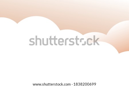 Background with cloudy sky. Banner template with free space. Vector cartoon illustration.