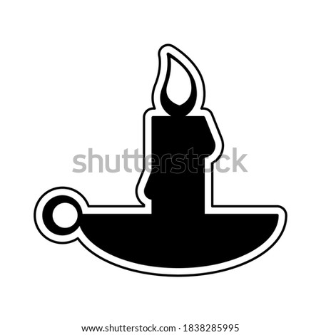 Sketch of a candle icon - Vector illustration
