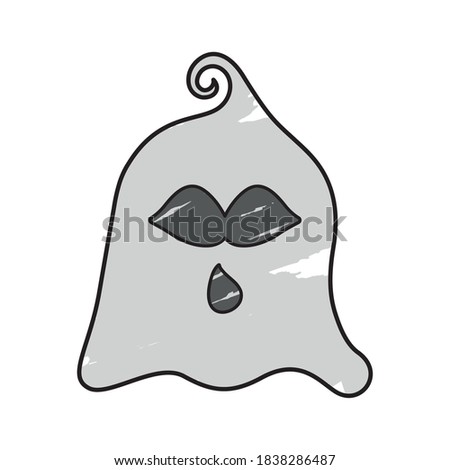Isolated ghost cartoon. Halloween season cartoon - Vector