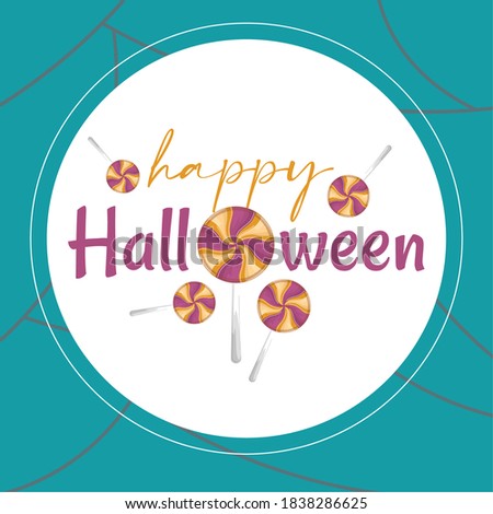 Lollipops candies. Happy halloween card - Vector illustration