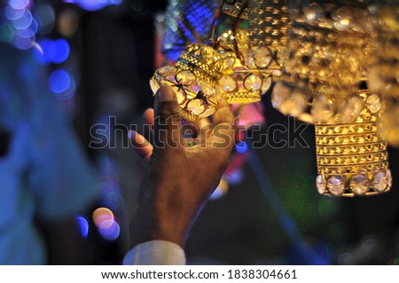 Some decorative items from the upcomming Diwali festival Royalty-Free Stock Photo #1838304661
