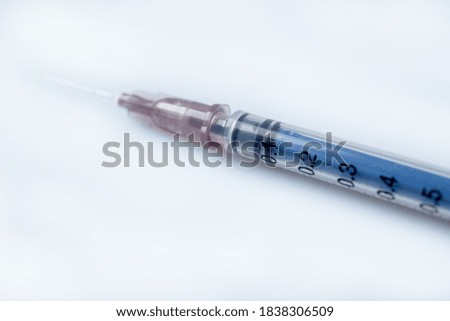 The syringe is isolated on a white background