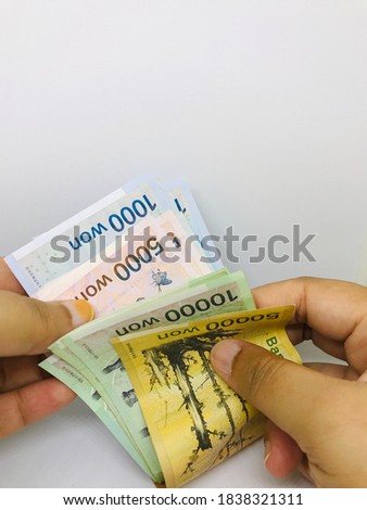 Banknote/Money; South Korean Won currency. Business and Finance concept.