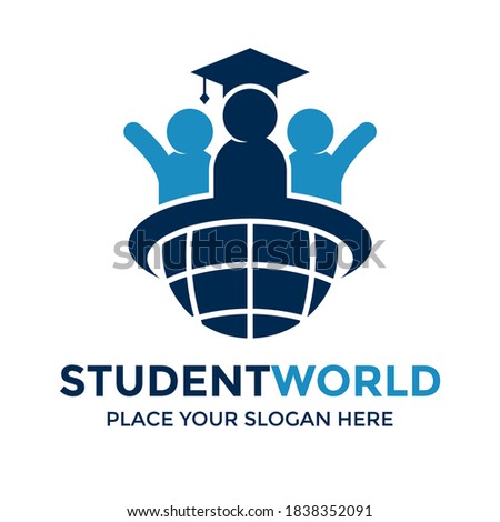 Student world vector logo template. This design use human and earth symbol. Suitable for education.