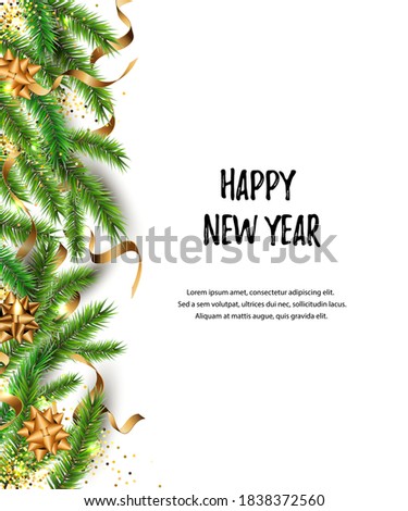 Holiday background with christmas tree. Place for text. Great for greetings, party invitation, New year, Merry Christmas cards, banner, poster.