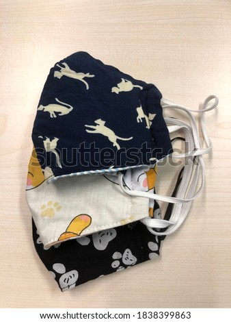 The colorful cotton fabric mask with variety cute motif