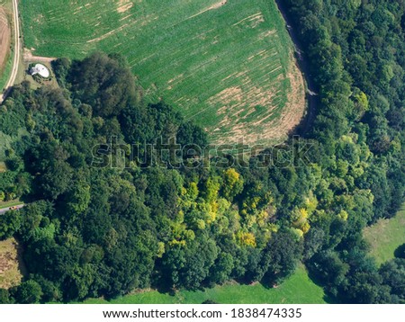 aerial view of a countryside