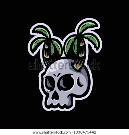 Skull Island Illustration logo vector