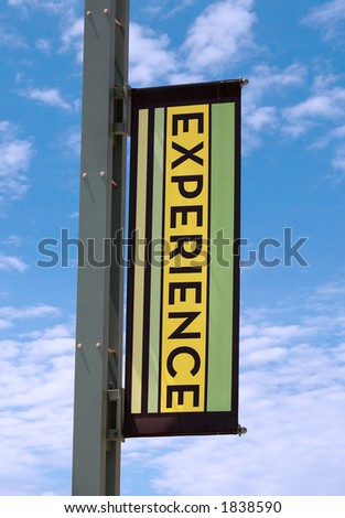 An experience banner under the blue sky