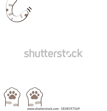 Cats paw cartoon on white background vector illustration. 