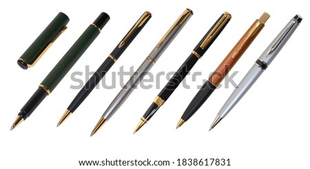 Pen and a ballpen isolated on a white background Royalty-Free Stock Photo #1838617831