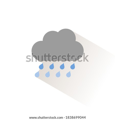 Heavy rain and cloud. Isolated color icon. Weather vector illustration