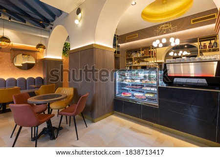 Interior of a cake shop Royalty-Free Stock Photo #1838713417