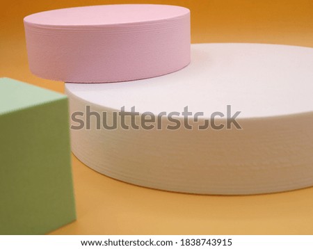 Pastel-colored display composition for background  For advertising work  And promoting products