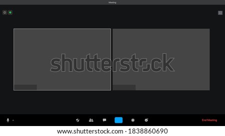 Zoom Interface Template. Video Conference, Video Call. Blank Wireframe. Meeting App UI Interface.
Vector Illustration. Royalty-Free Stock Photo #1838860690
