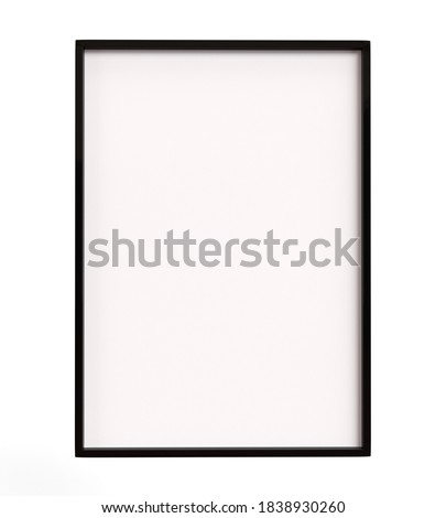 Picture poster frame isolated black frame. Blank portfolio mocku