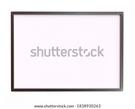 Picture or whiteboard frame isolated white background silver alu