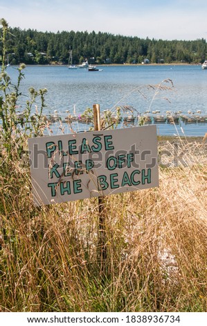 Handmade sign Please Keep Off The Beach