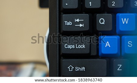 Close up the computer keyboard