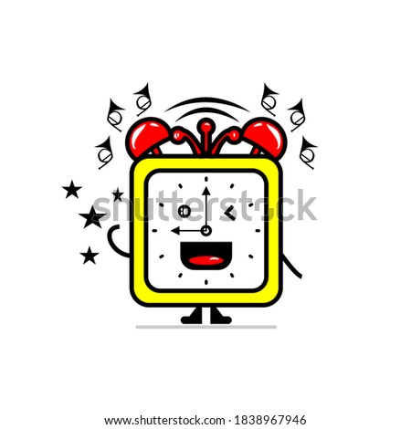 Laughing Alarm O'clock Mascot Illustration Vector