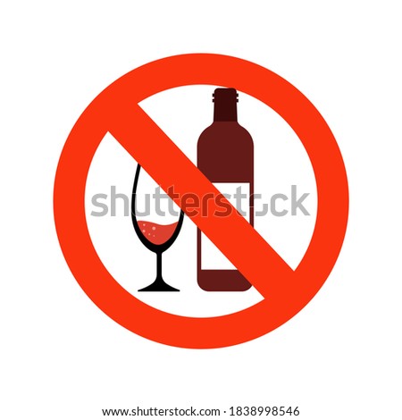 No Alcohol sign isolated on white background.