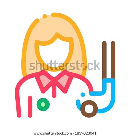 Woman Golf Player Icon Vector. Outline Woman Golf Player Sign. Isolated Contour Symbol Illustration