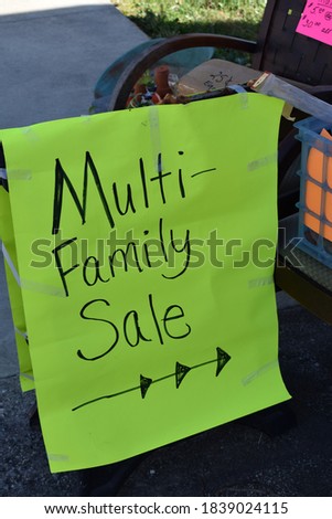 Sale sign on a sidewalk