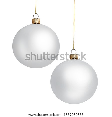 Two matte Christmas balls on white background Royalty-Free Stock Photo #1839050533