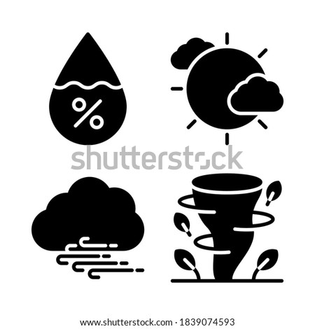 Weather Icons Set = humidity, cloud, wave, tornado . Perfect for website mobile app, presentation, illustration and any other projects.
